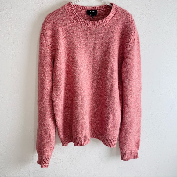 A.P.C. Leonie knit sweater pink wool size xl - Picture 1 of 14